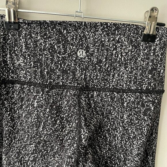 Lululemon High Times Pant Activewear Leggings Luon Suited Jacquard Black White 4 - Picture 4 of 6